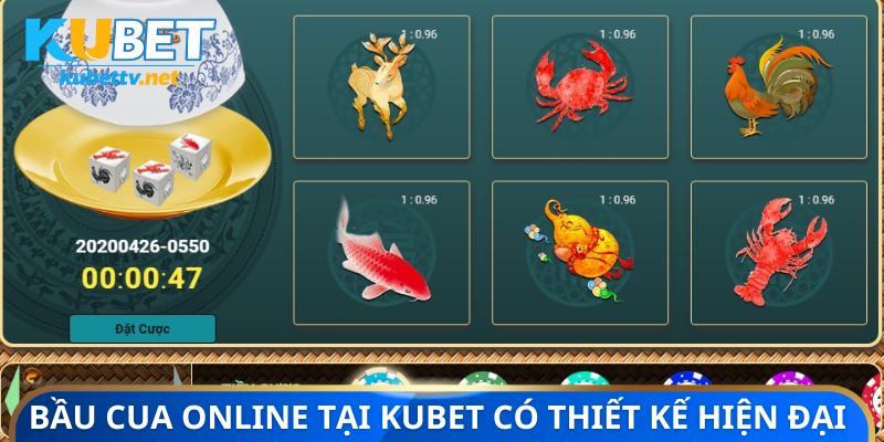 Bầu cua online tại Kubet có thiết kế hiện đại