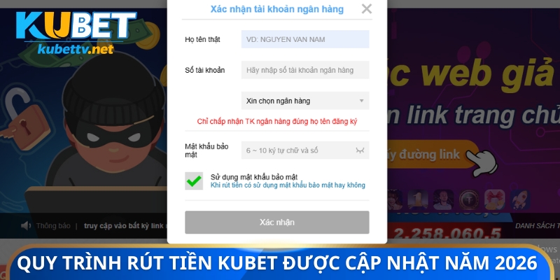 Quy trình rút tiền KUBET được cập nhật năm 2026 